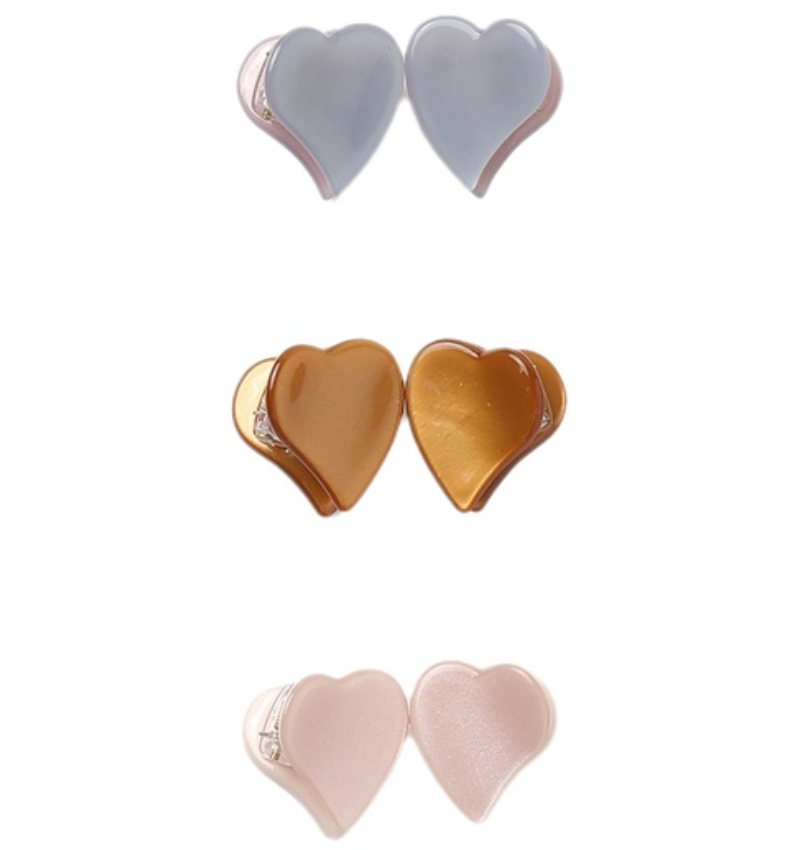 Heart Mini Clips- Dusty Blue, Clay, Blush