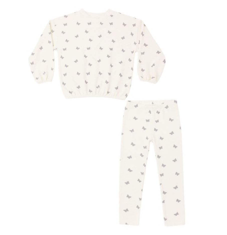 Spongey Knit Set- Butterfly Ditsy