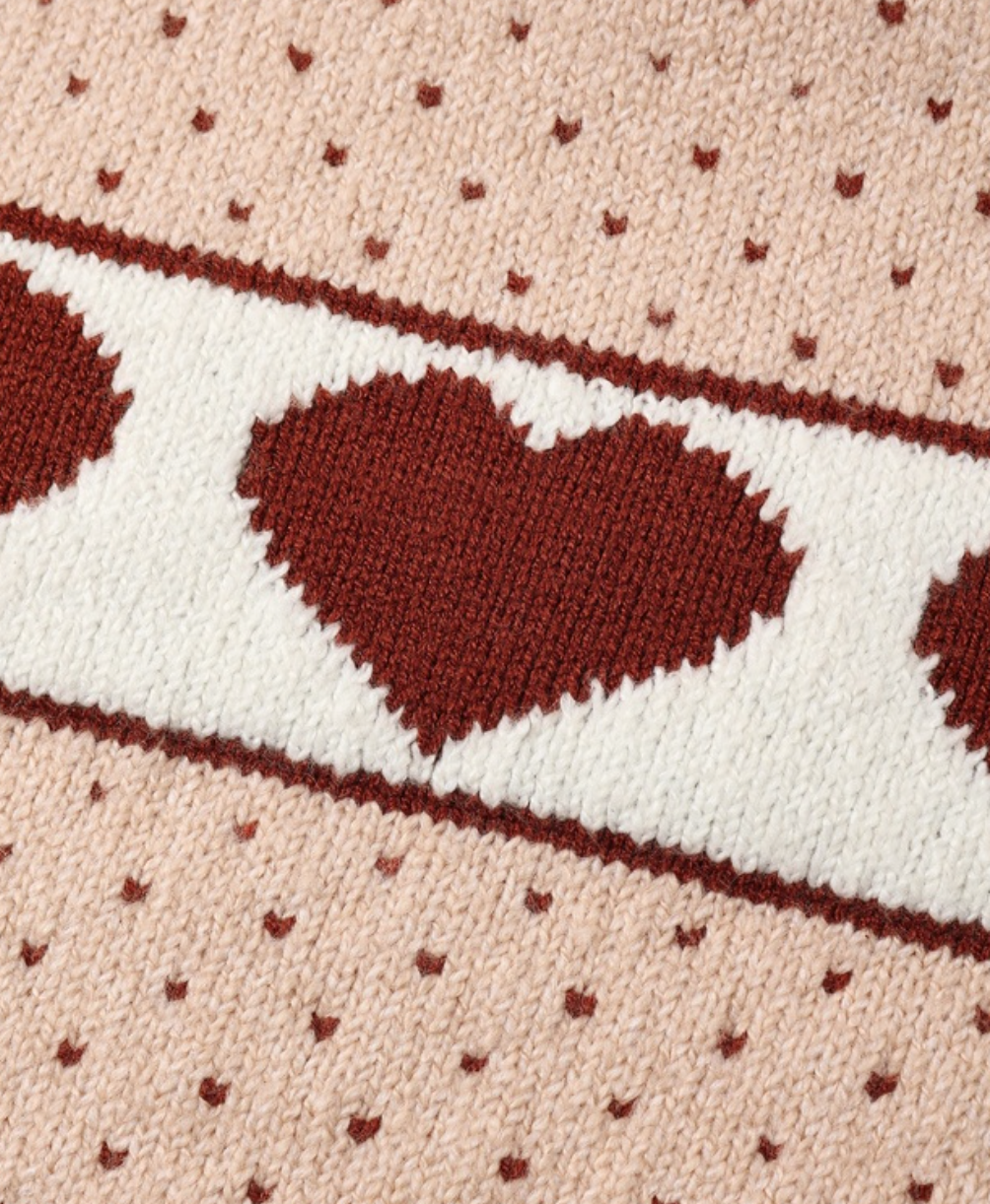 Reagan Sweater + Knit Brick Pant- Blush Heart