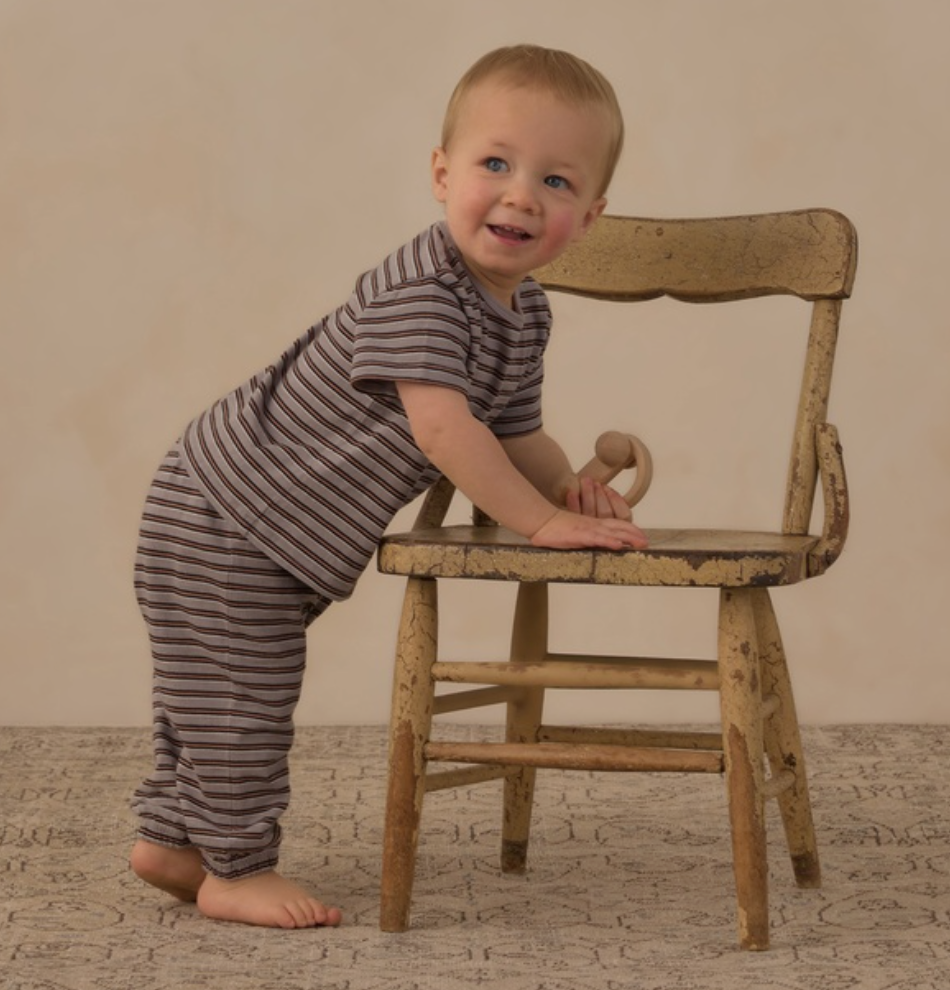 Jersey Tee + Pant Set- Vintage Stripe