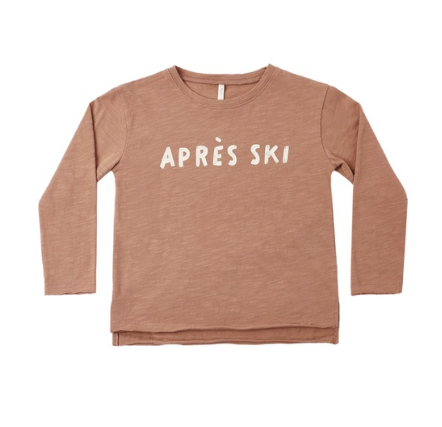 Raw Edge Long Sleeve Tee- Apres Ski