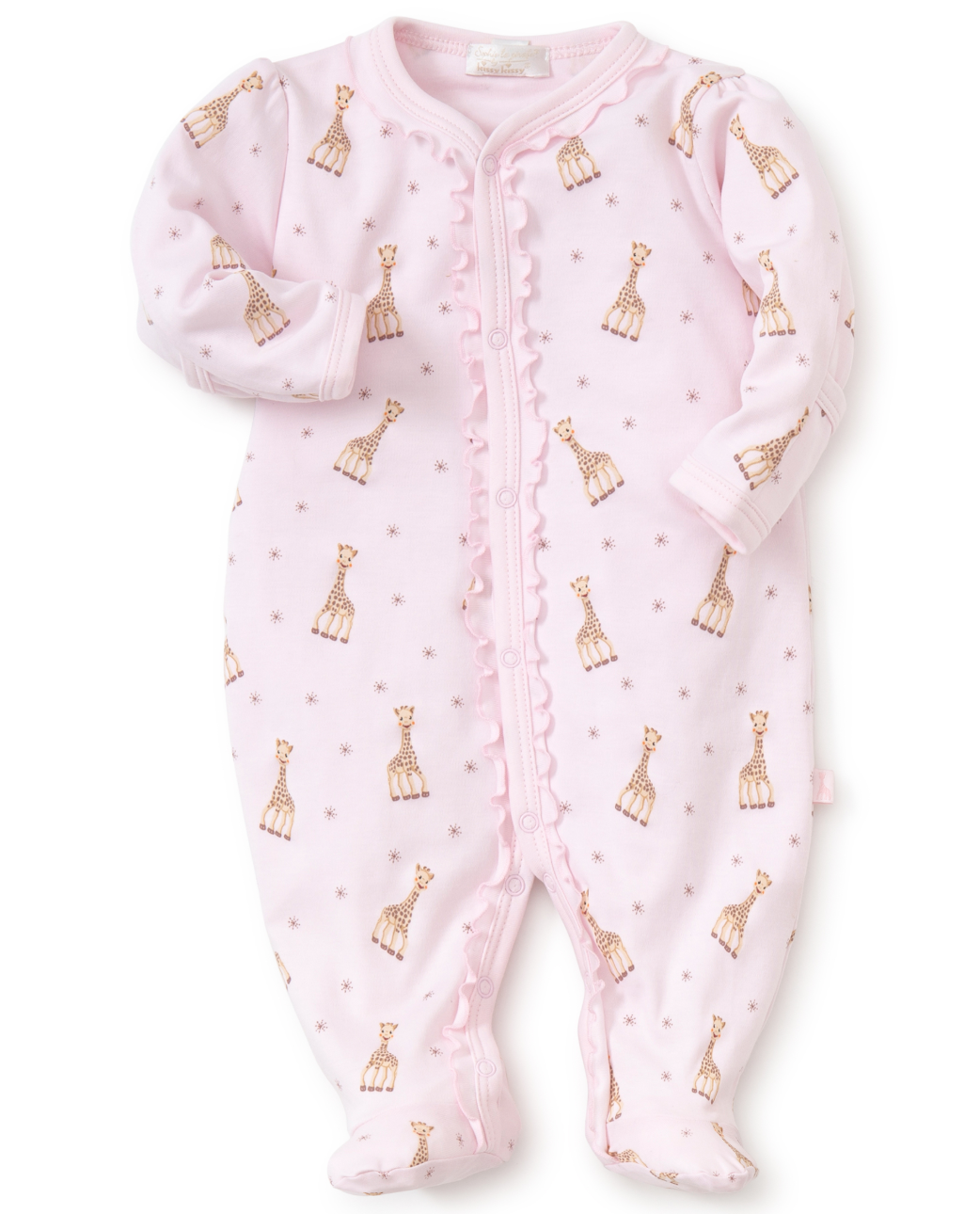 Sophie La Girafe Print Footie- Pink