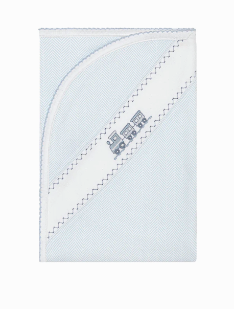 Herringbone Embroidered Receiving Blanket