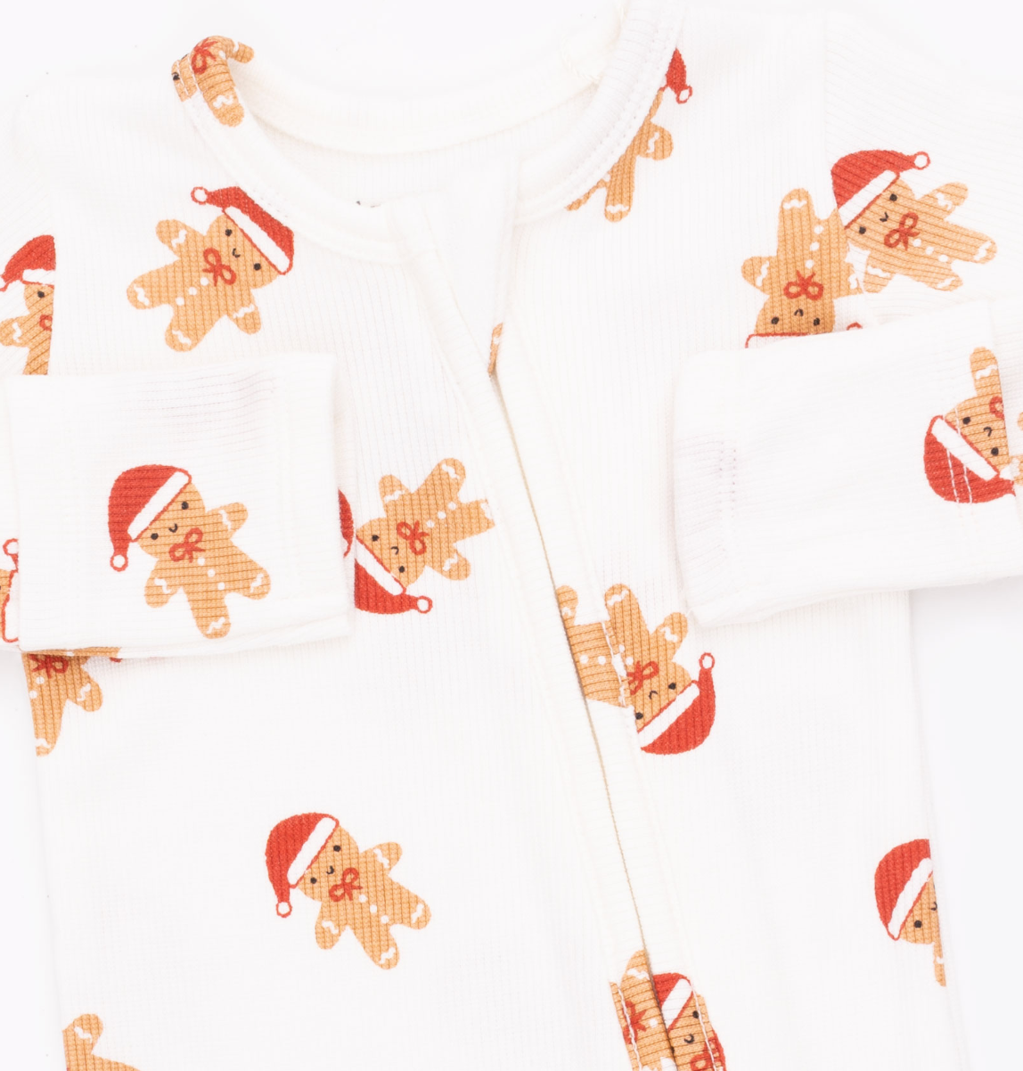 Simple Gingerbread - 2 Way Zipper Footie