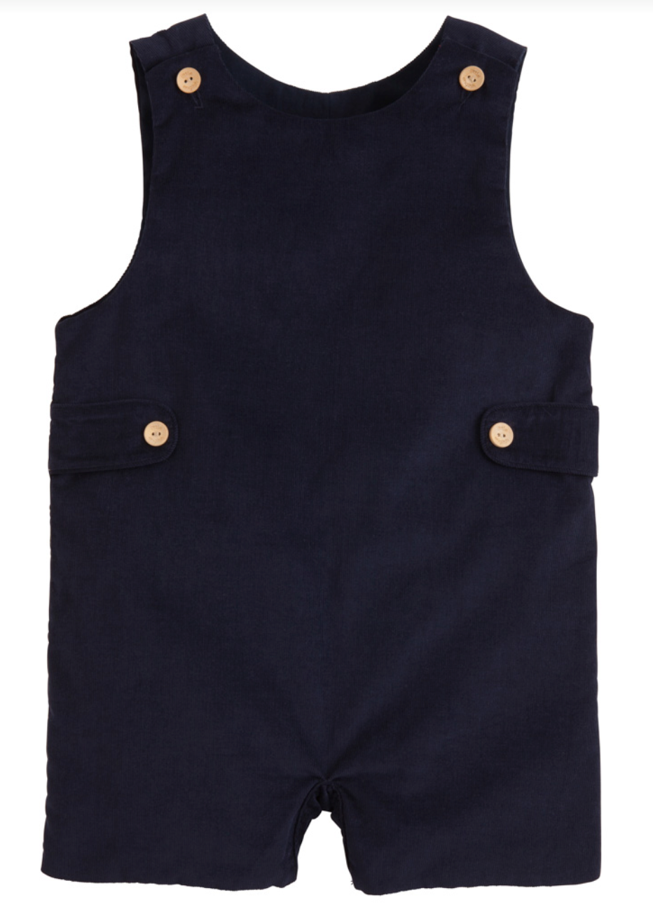 Navy Button Tab Jon Jon Set- Clarkson Plaid