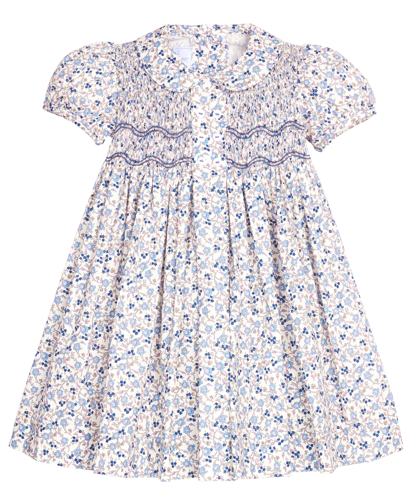 Smocked Bridget Dress- Wisteria Floral