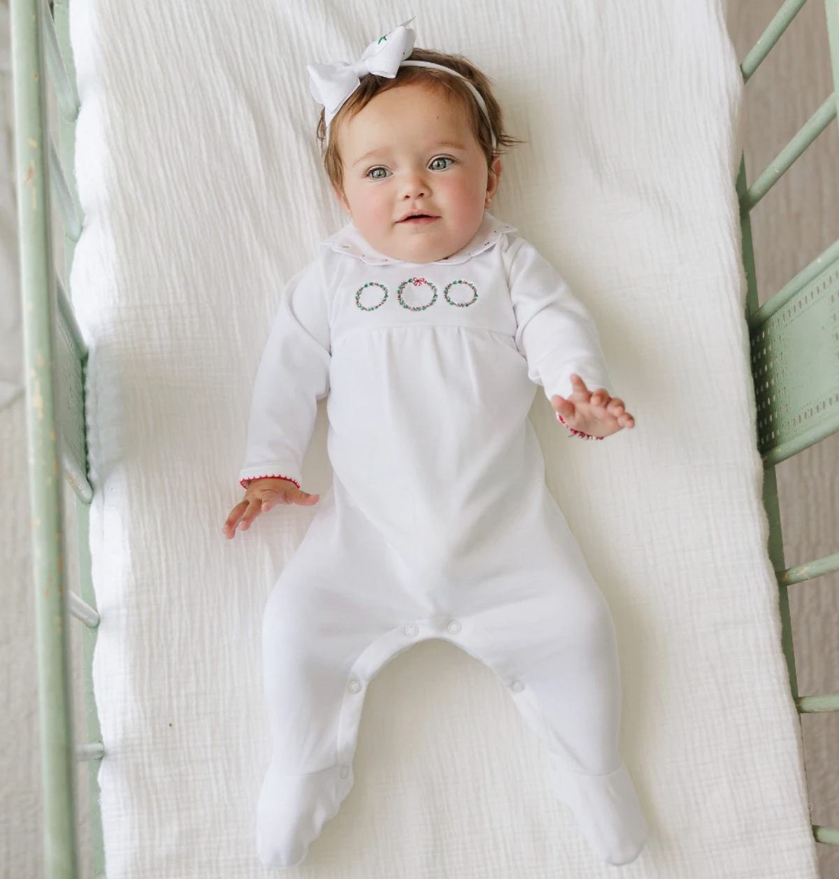 Holiday Wreath Cotton Romper
