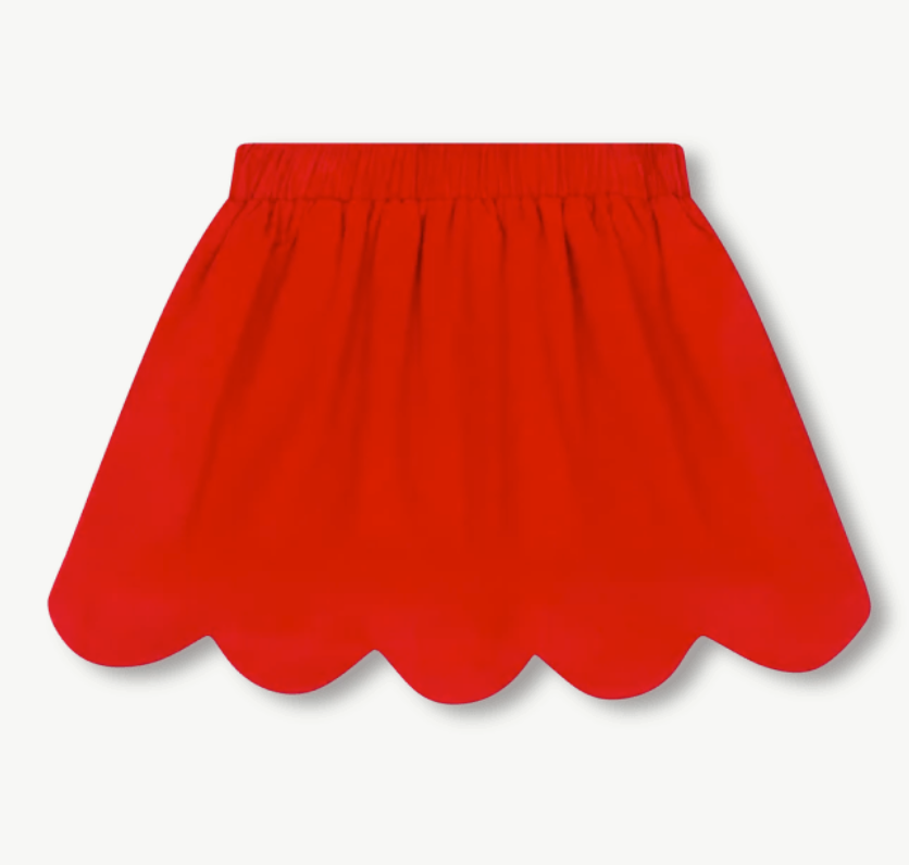 Susie Scallop Skirt- Hight Point Red