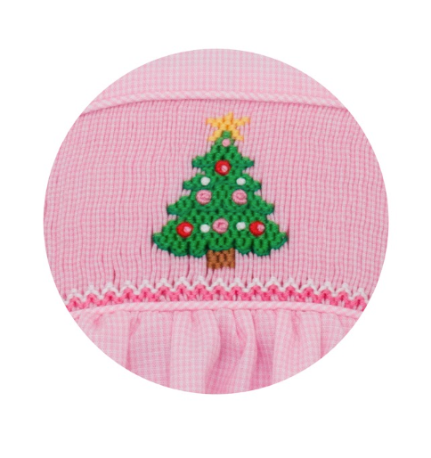 Christmas Tree Pink Microcheck Dress