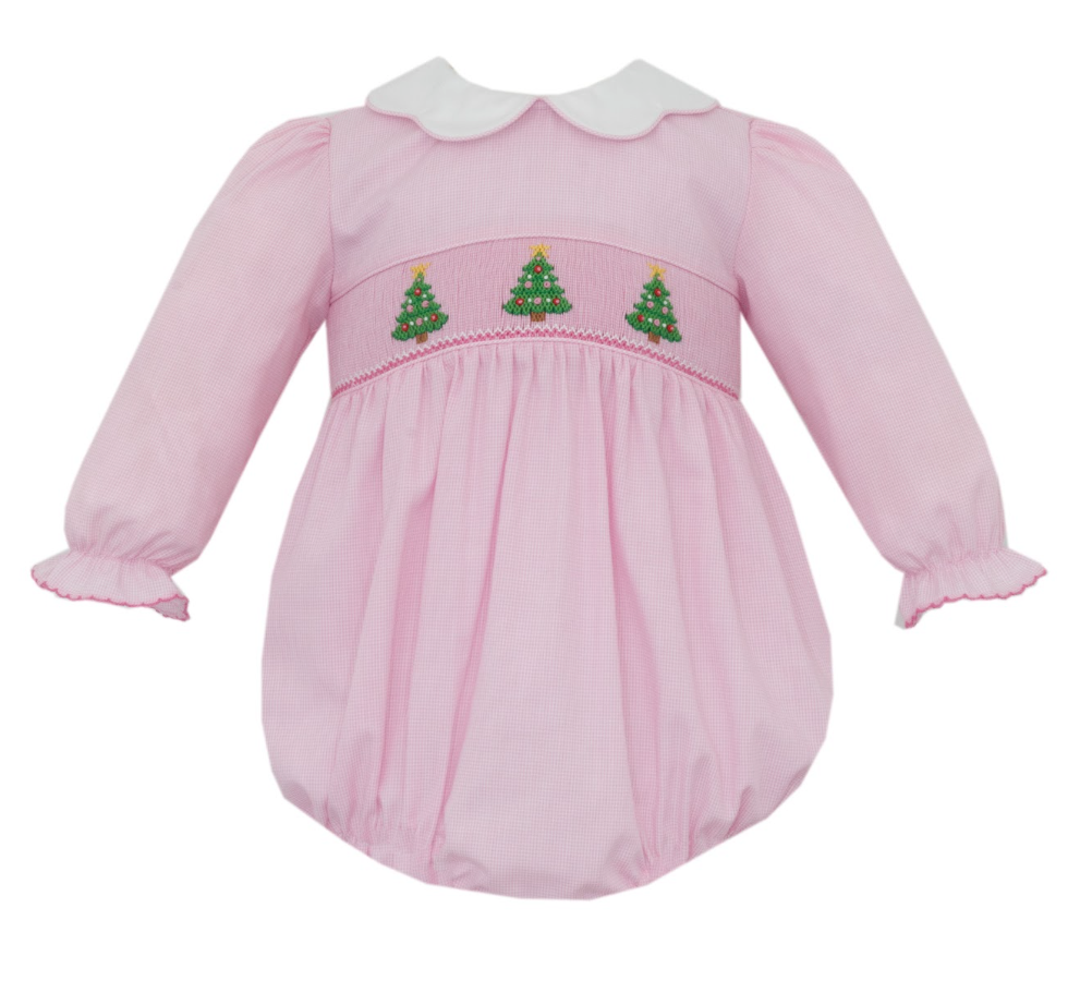 Christmas Tree Pink Microcheck Bubble