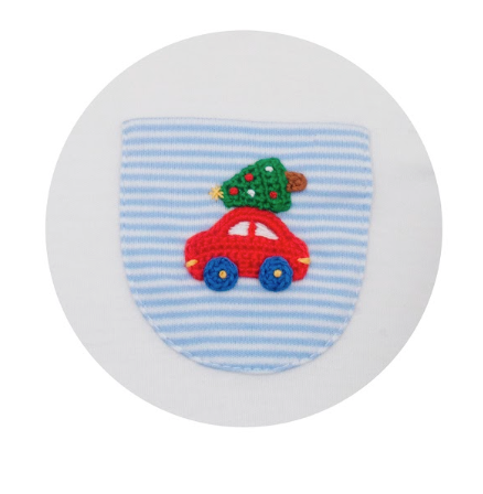 Stripe Knit Pant Set- Car w/ Tree