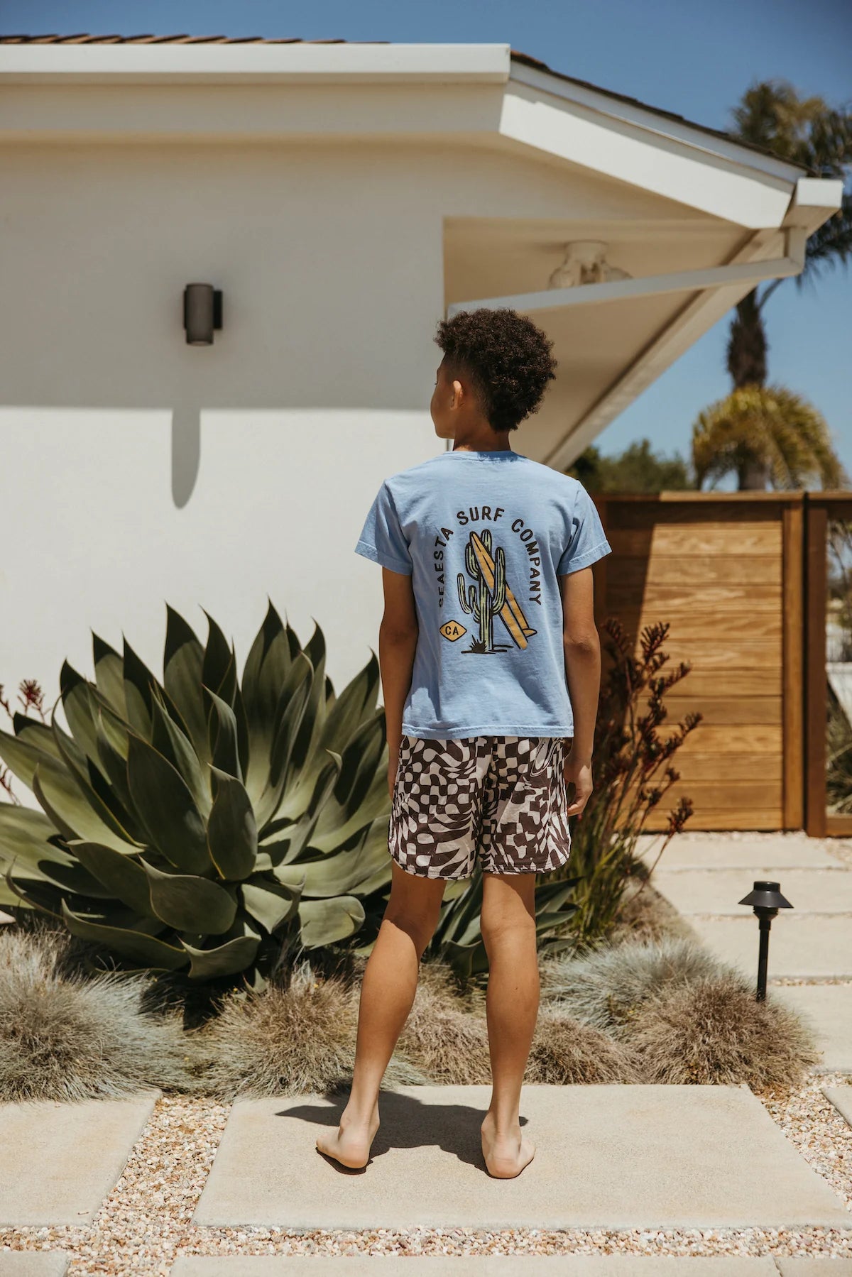 Surf Cactus Tee-  Sky Blue