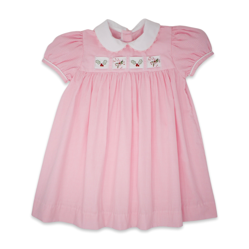 Ruth Ribbon Dress - Pink Minigingham