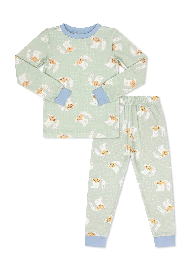 Sweet Pea Pj Set- Baking Spirits Bright Bluffton Blue