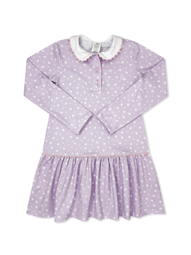 Darla Dropwaist Dress Long Sleeve - Be Mine, Cotton Candy Pink