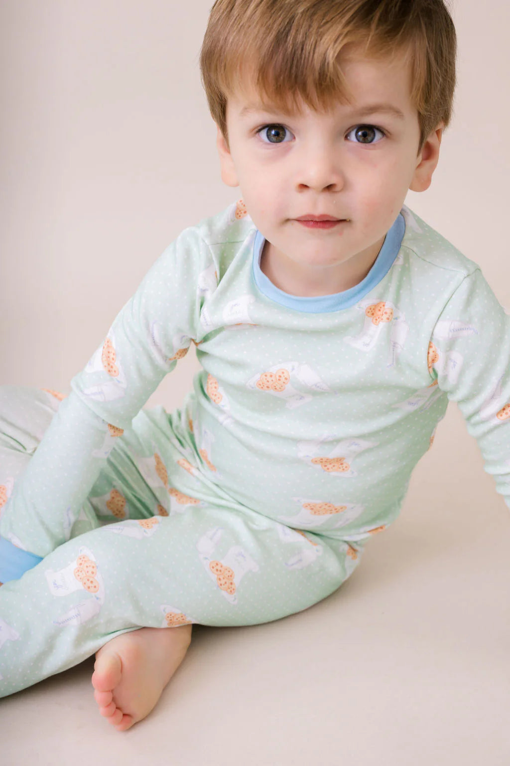 Sweet Pea Pj Set- Baking Spirits Bright Bluffton Blue