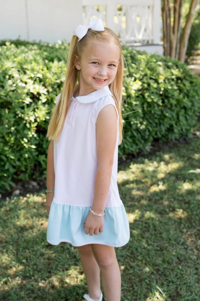 Mary Margaret Dress- Pensacola Pink Ministripe