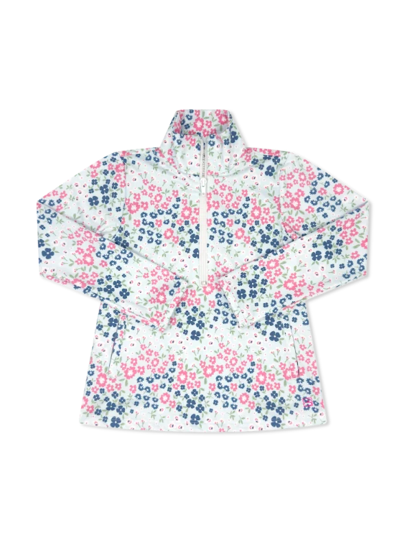 Heather Half Zip - Baton Rouge Blooms