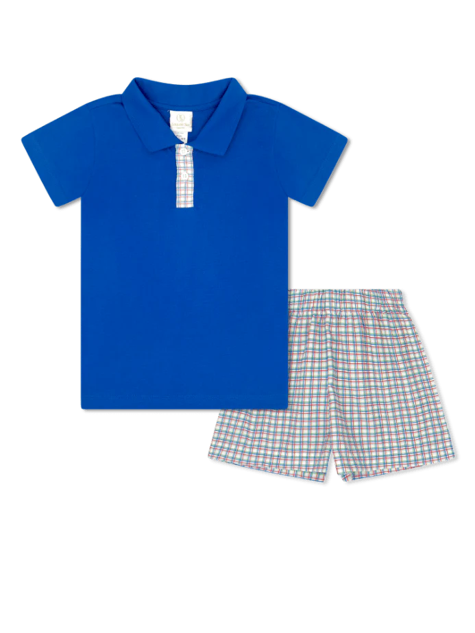 Porter Polo Set- Primary Plaid