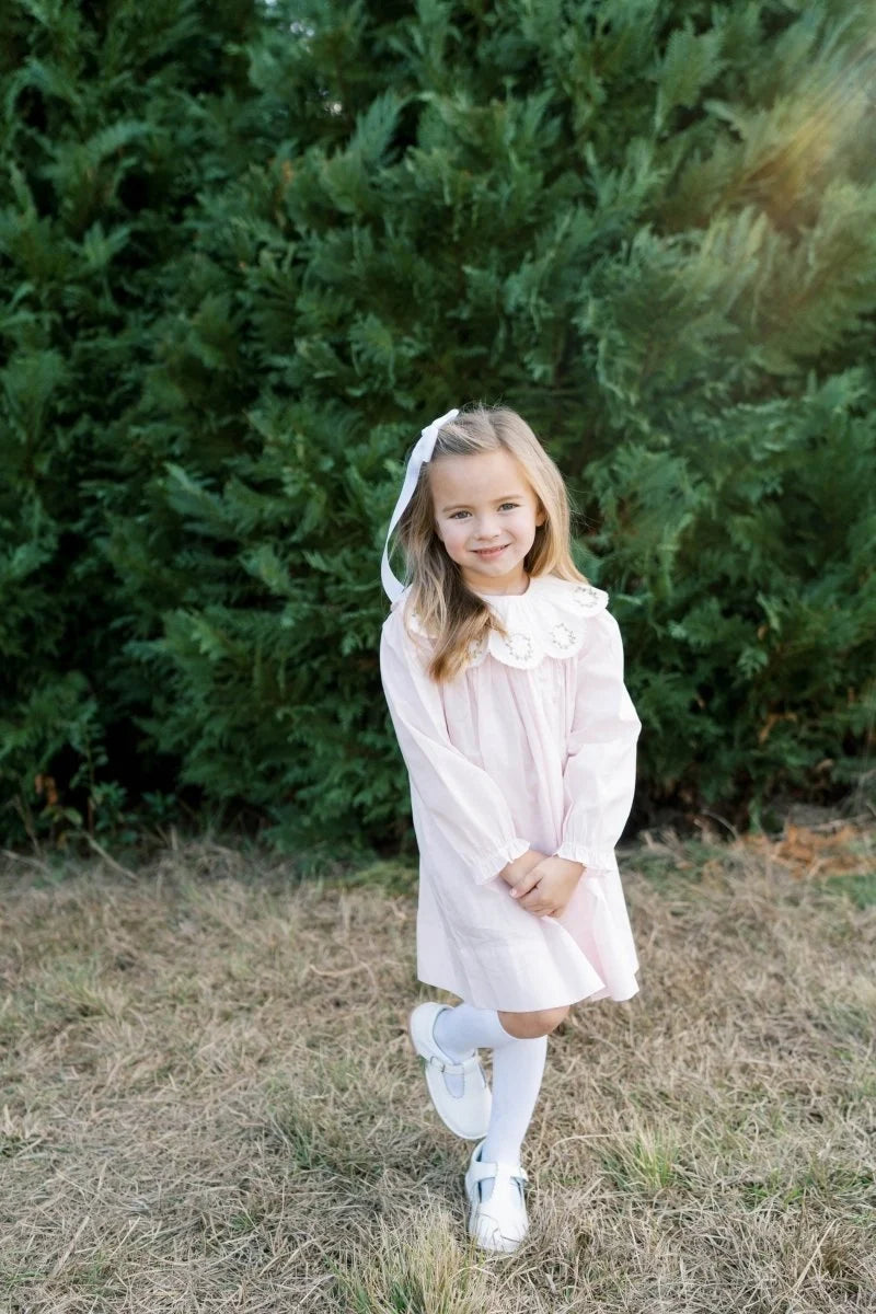 Chloe Dress- Blessings Pink Batiste Wreath