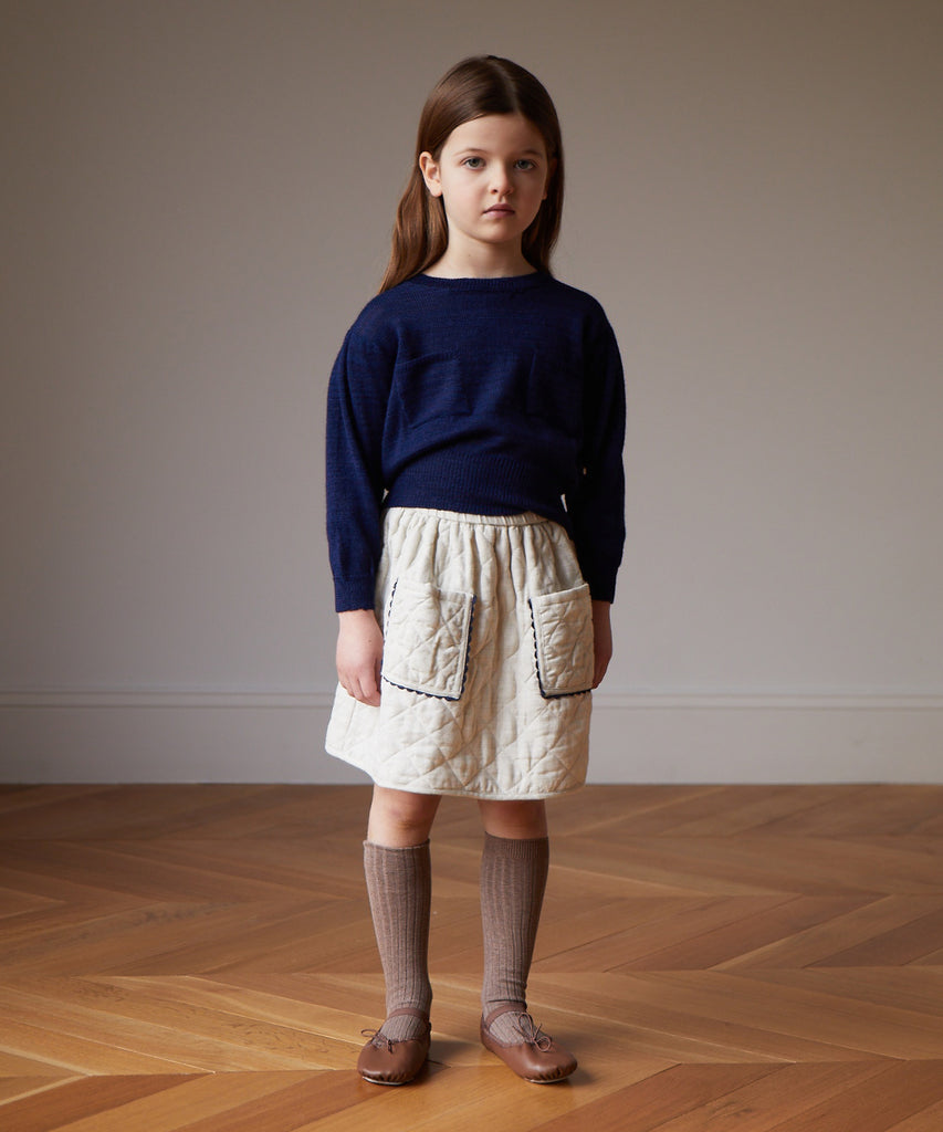 Indigo Puffy Sleeve Sweater