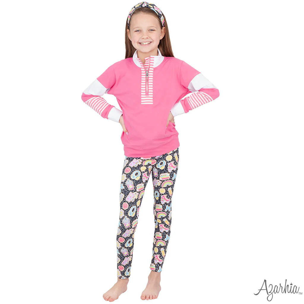 Color Block Hot Pink Long Sleeve Sweatshirt