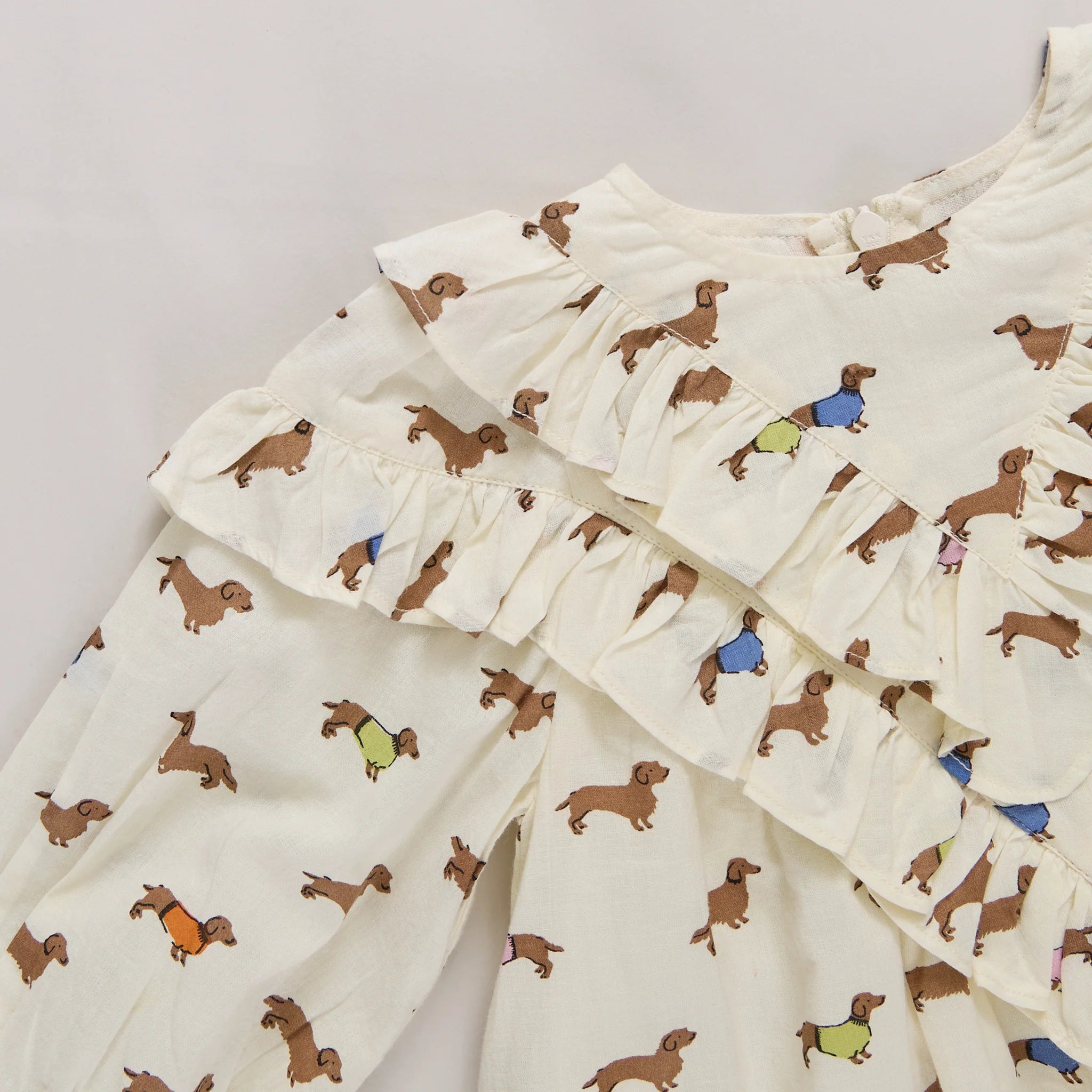 girls everly dress- dachshunds in sweaters