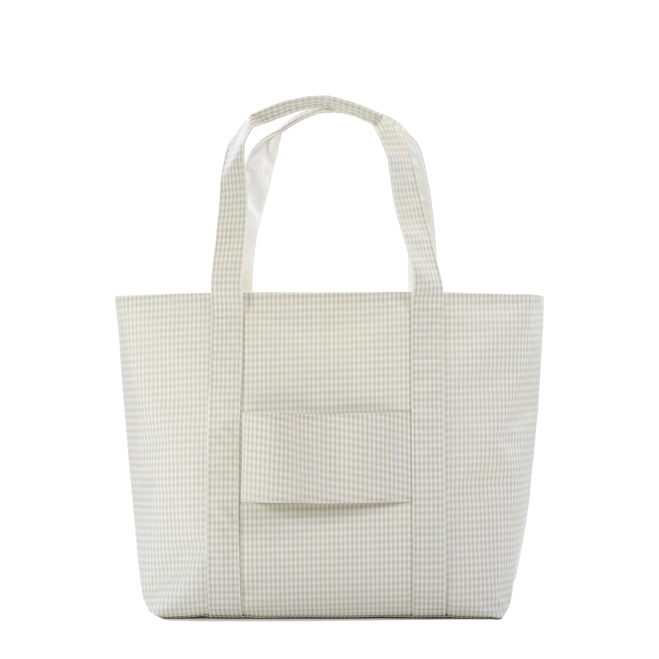Jumbo XL Tote- Gingham Pearl Grey