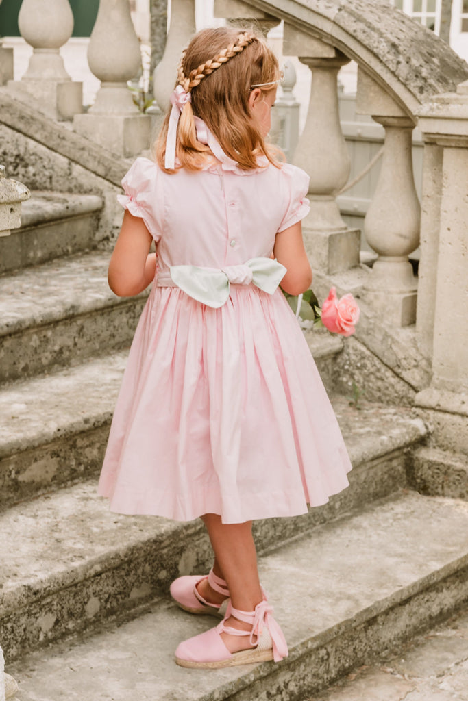 Tulip Pink Smocked Girl Dress