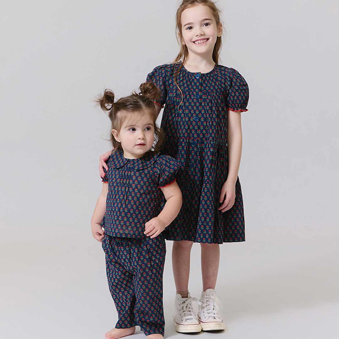baby girls dawson 2 piece set- navy carnation