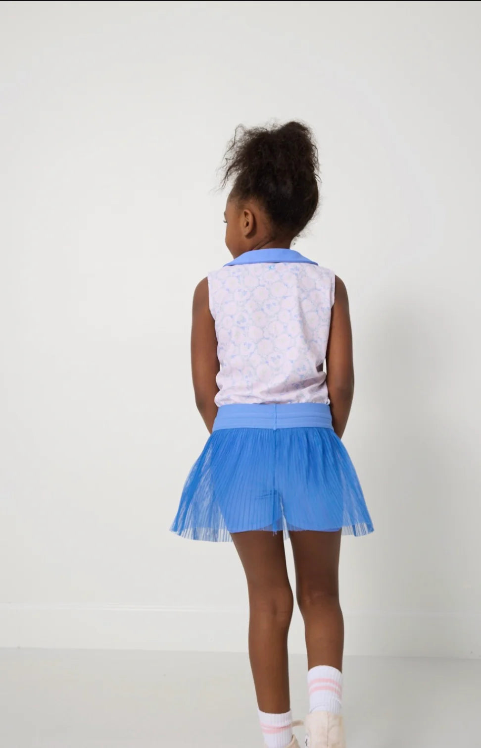 sky blue pleated skort