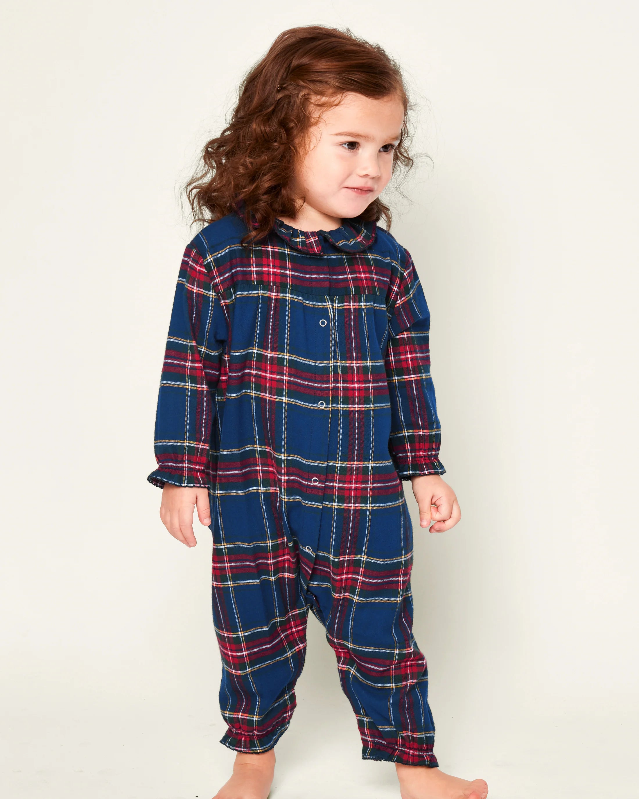Brushed Twill Madeline Romper in Windsor Tartan