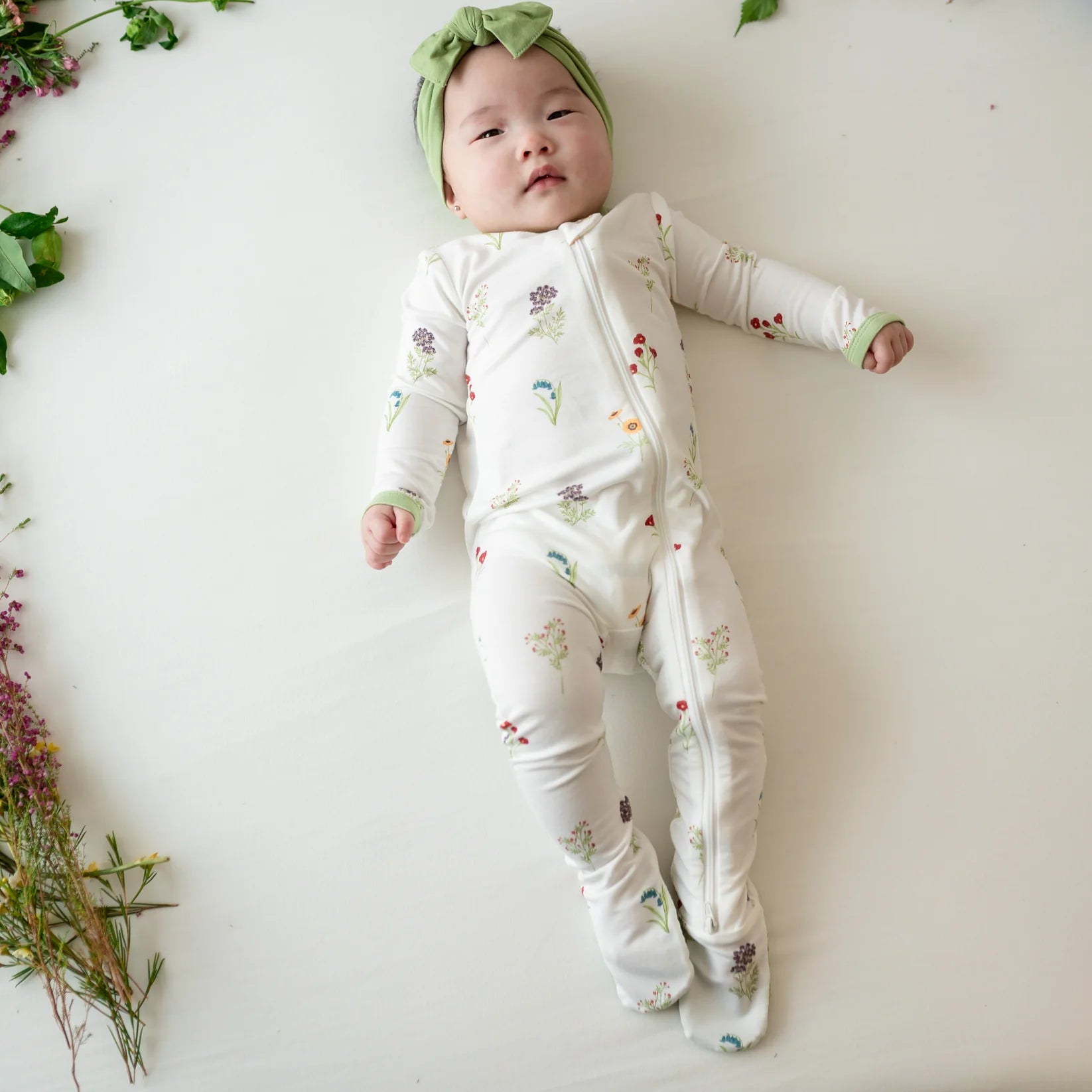 Zippered Footie in Wildflower