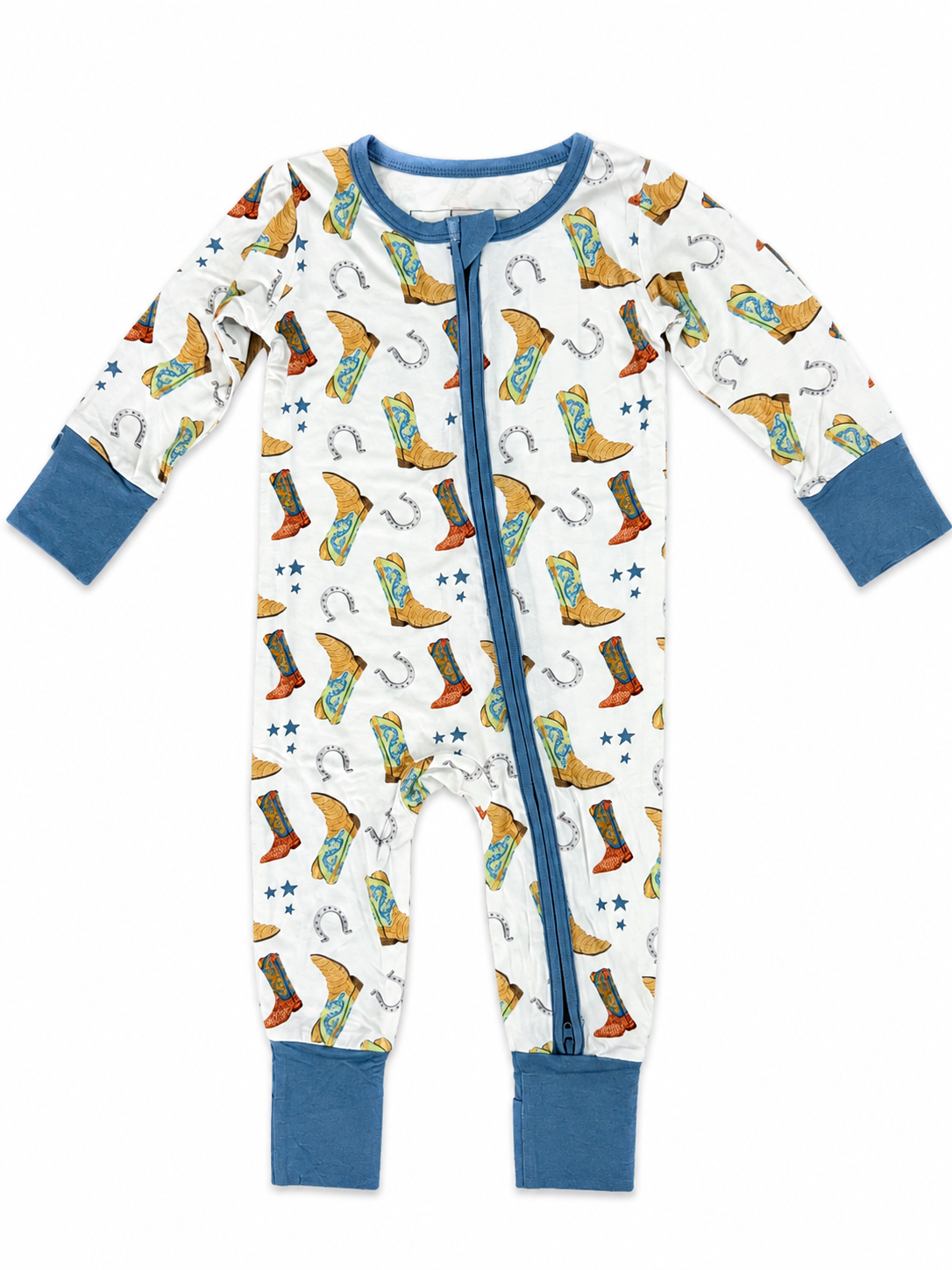 Zipper Romper - Blue Boots