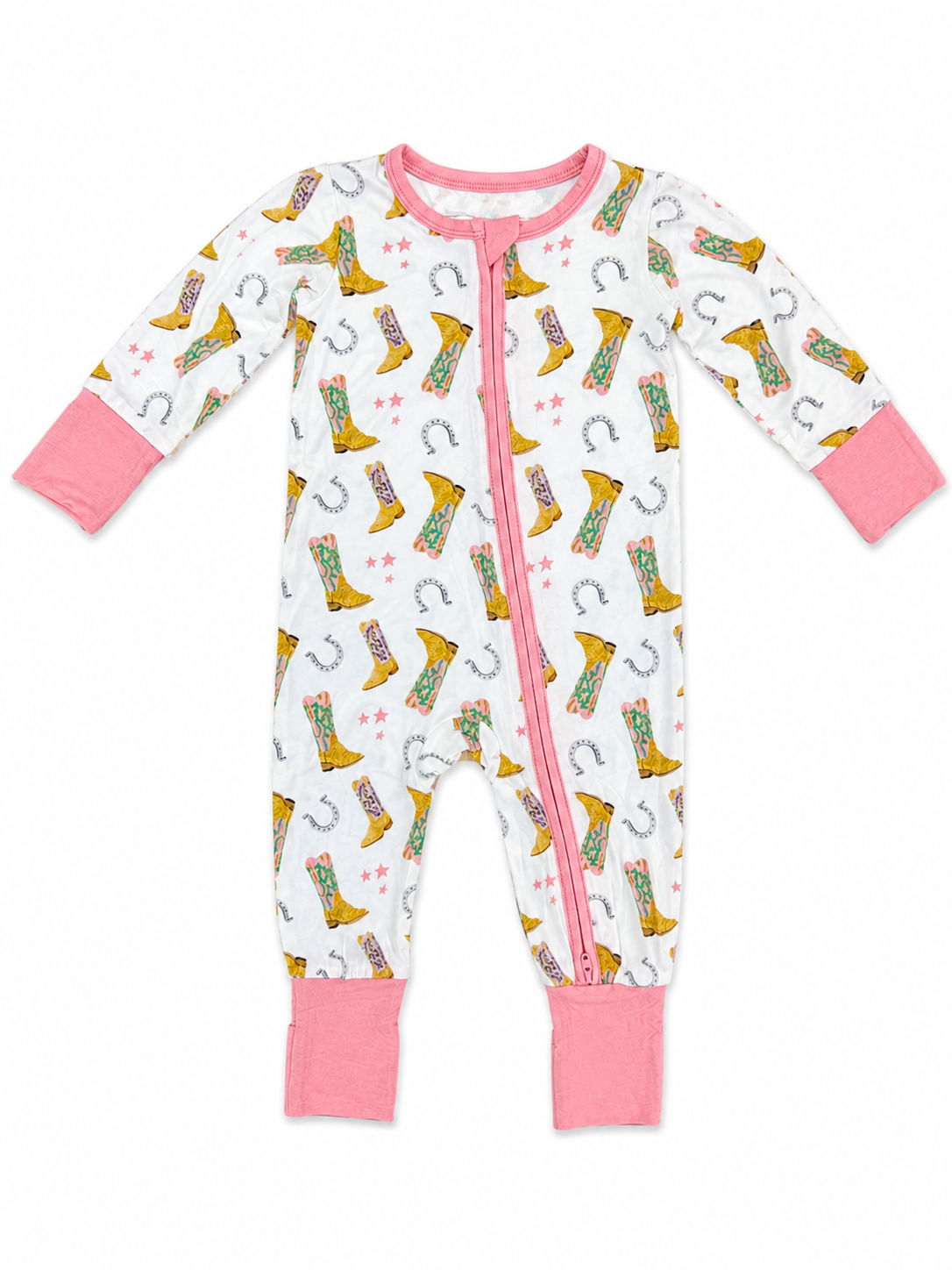 Zipper Romper - Pink Boots