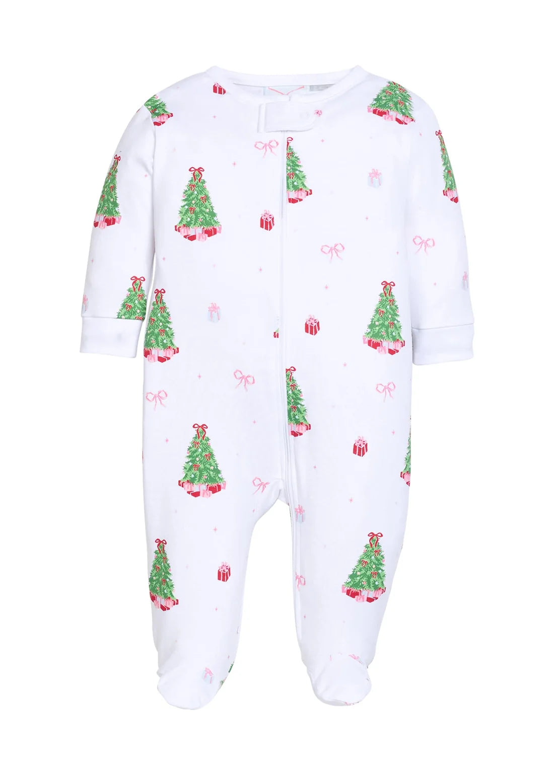 Zippered Footie- Holly Days