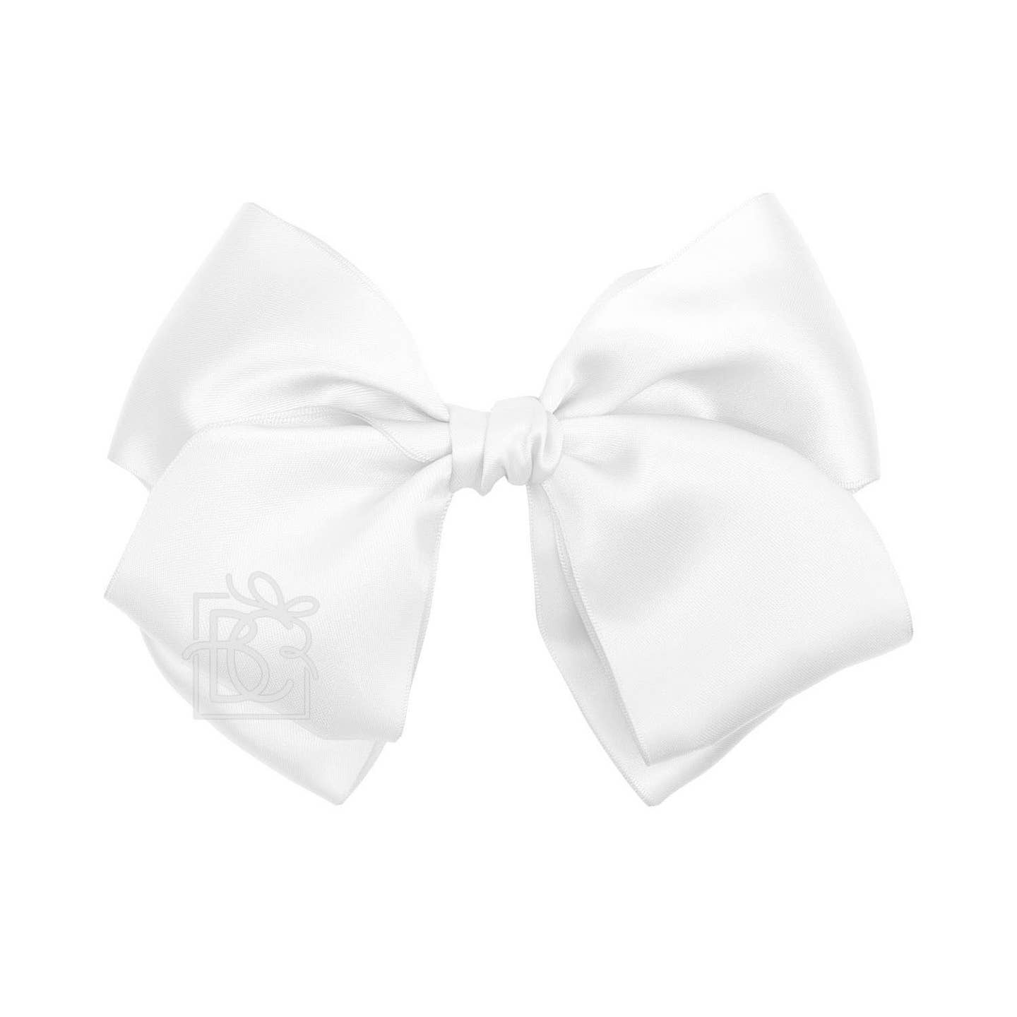 9" Large Satin European Bow W/Ruffled Knot On Clip