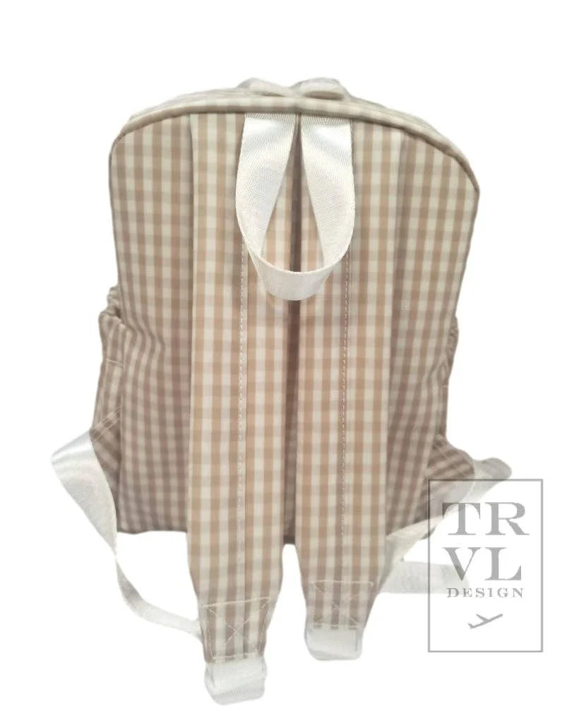 Gingham Khaki Mini Backpacker