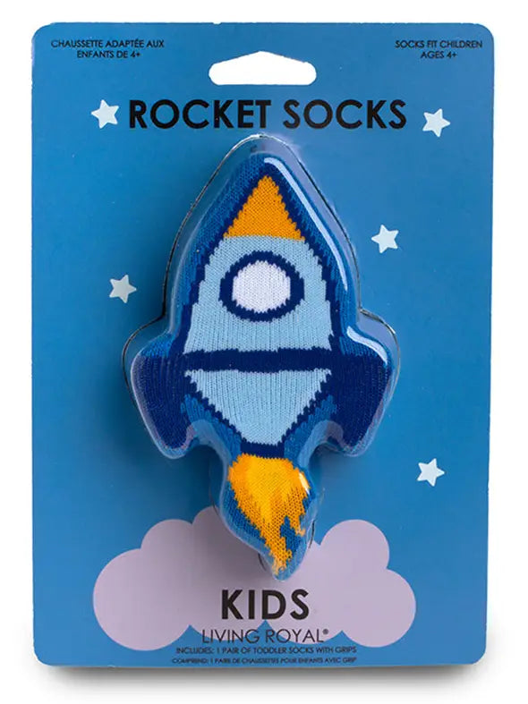 Crew Socks Kids - Rocket Ship in Space
