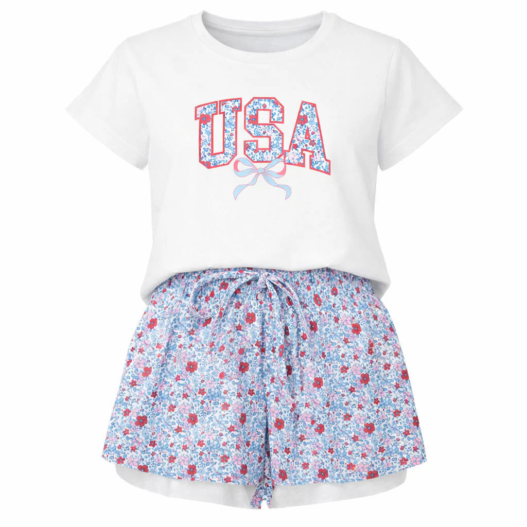 American Floral Butterfly Shorts