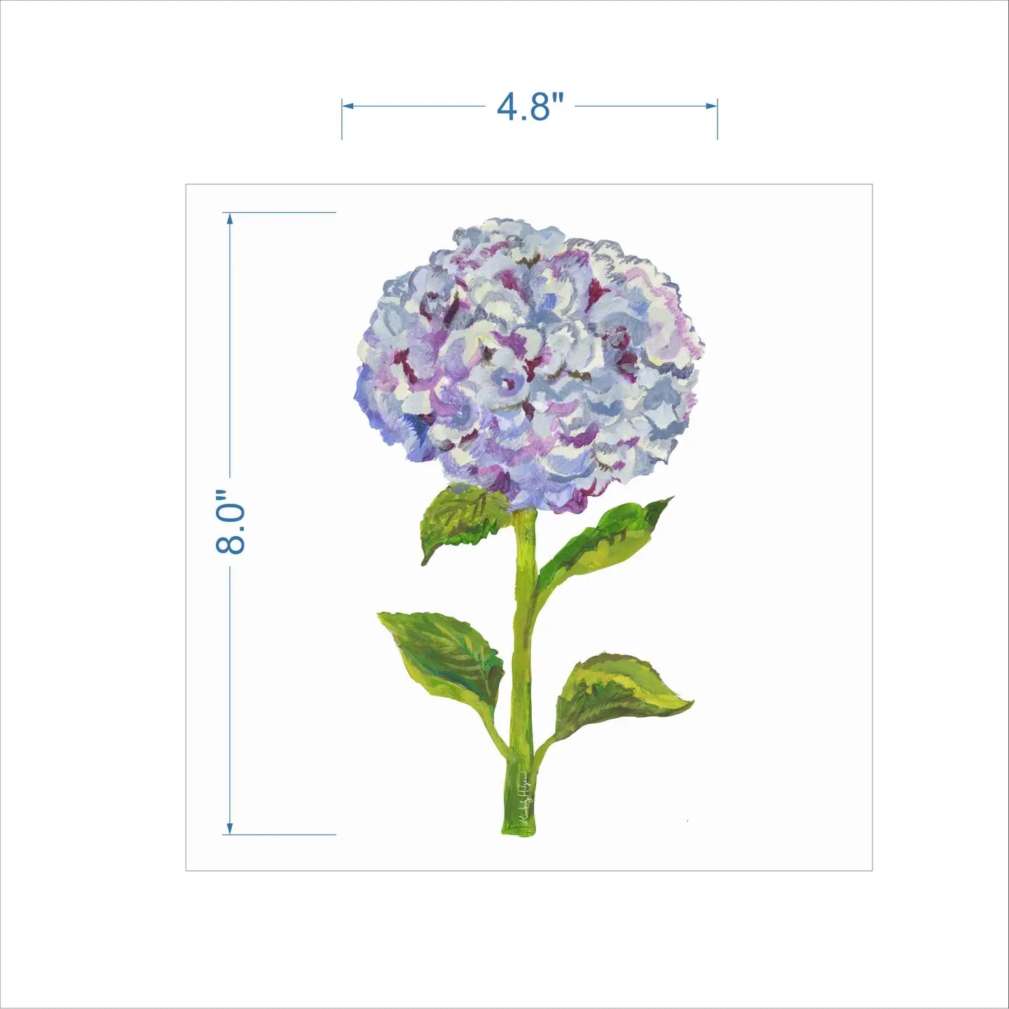 Acrylic Smoky Purple Hydrangea