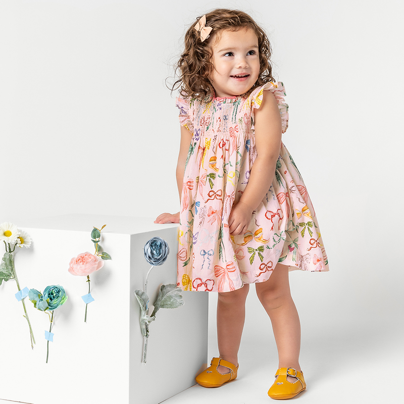 Baby Stevie Dress Set - Watercolor Bows