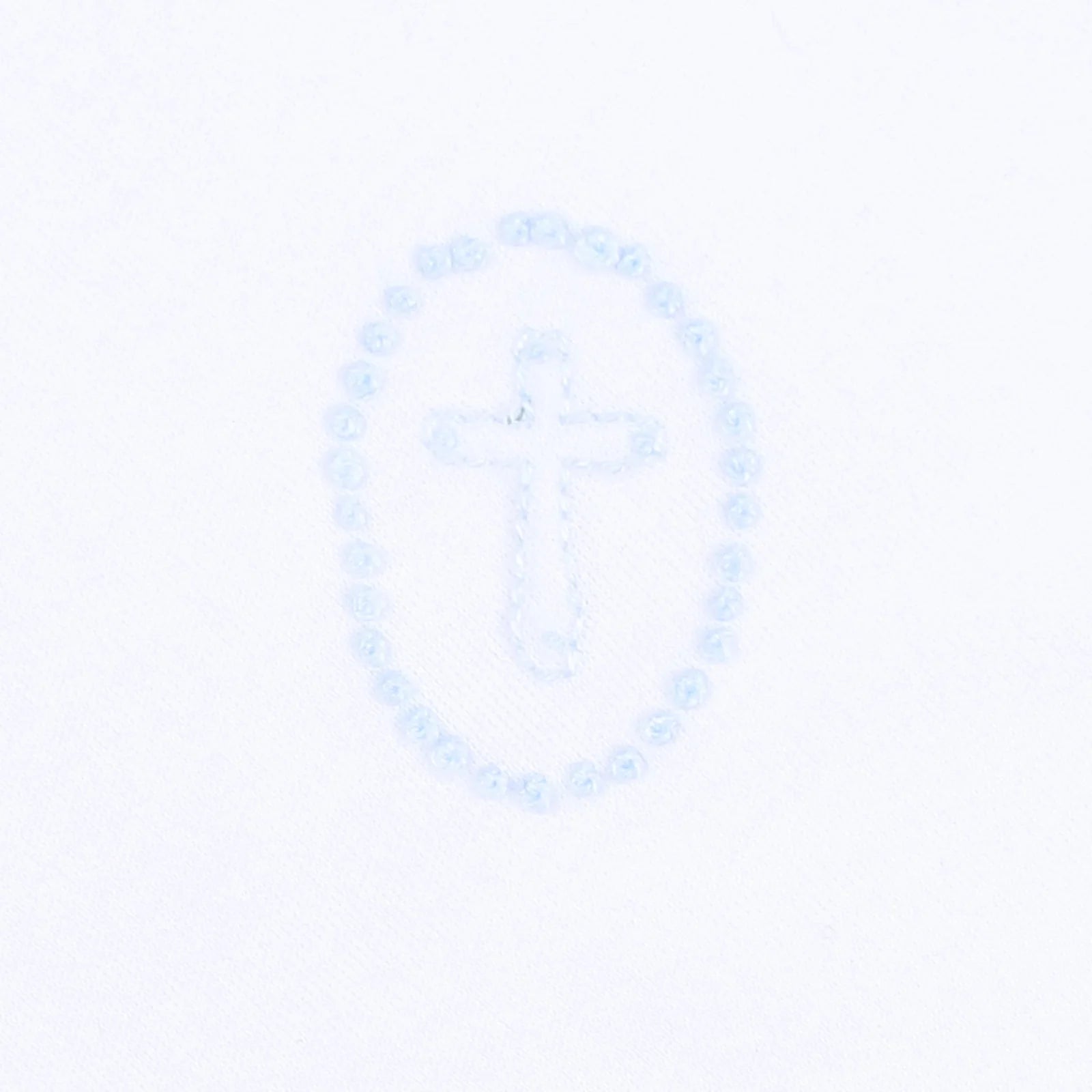 Blessed Embroidered Collared Short Sleeve Gown - Blue