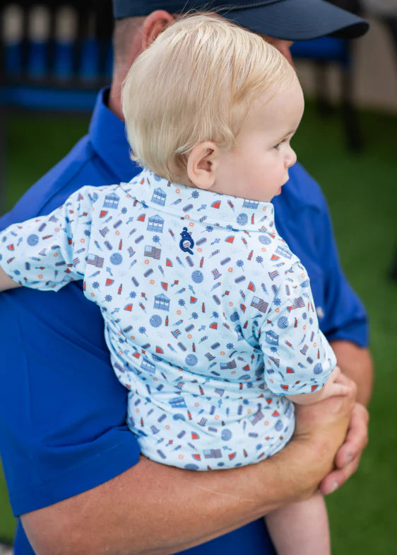 Stars & Stripes Polo Short Sleeve Romper