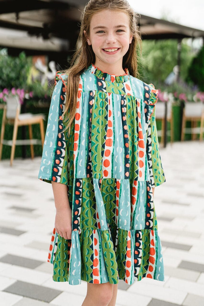 Jasmine Green Flutter Girls Dress