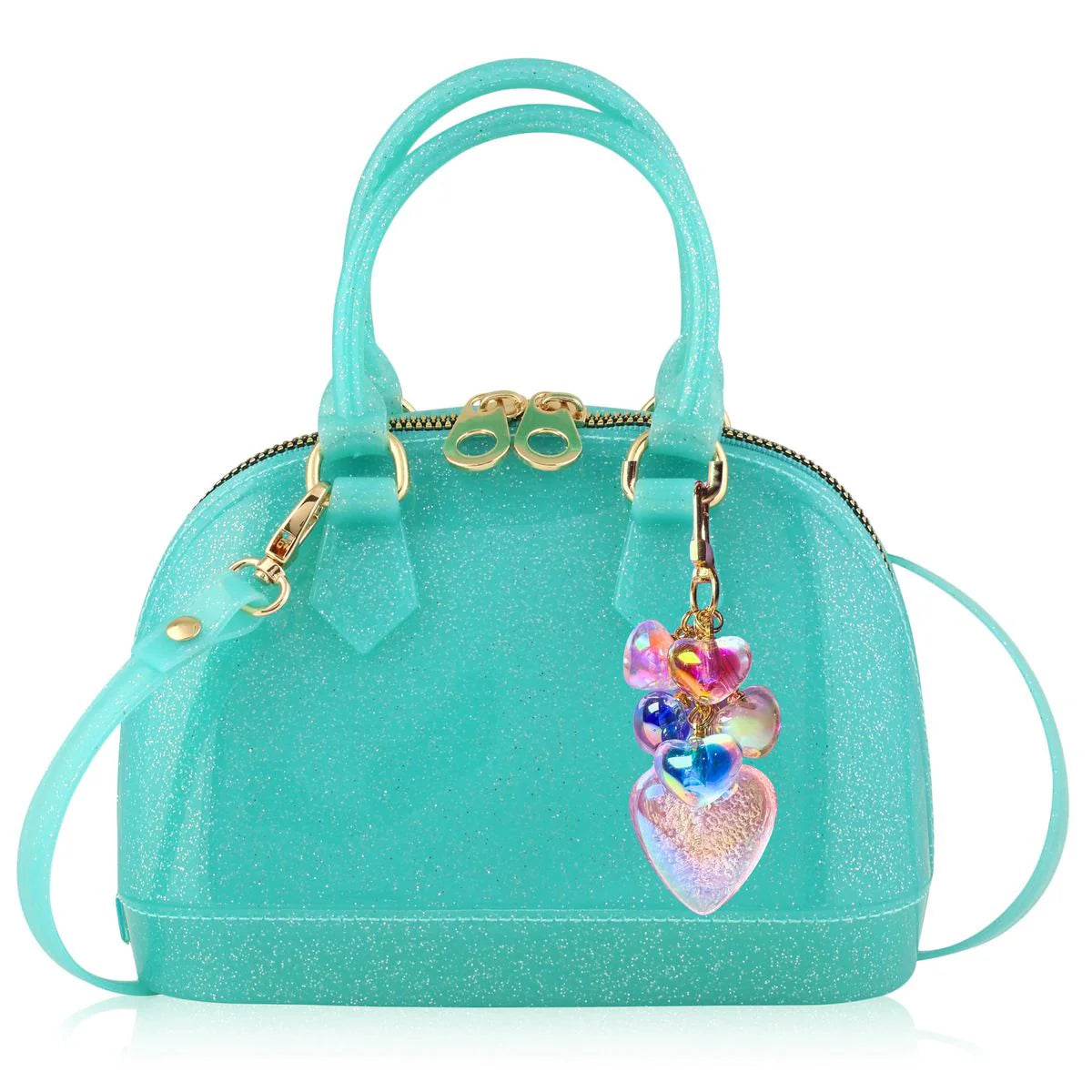 Cate Aqua Sparkle Charm Purse