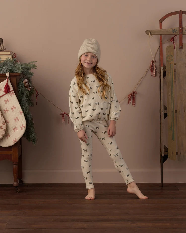 Spongey Knit Set- Evergreen Bows