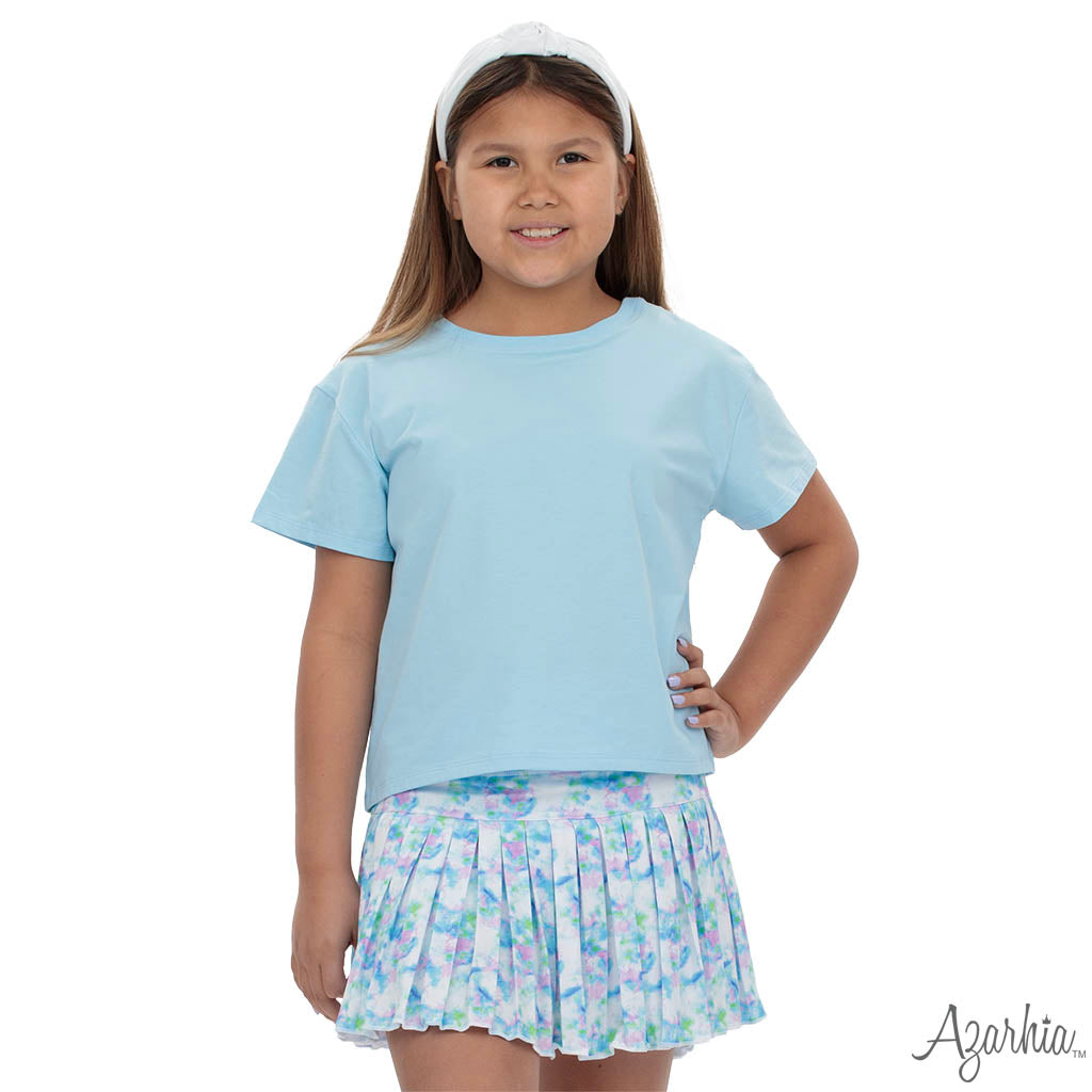 Mini Pleat Skort- Bright Clouds