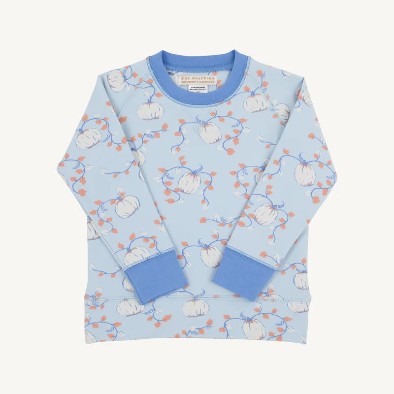 Cassidy Comfy Crewneck- Gourd-geous Barbados Blue