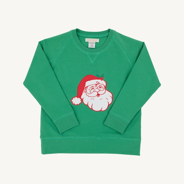 Cassidy Comfy Crewneck- Kiawah Kelly Green Santa